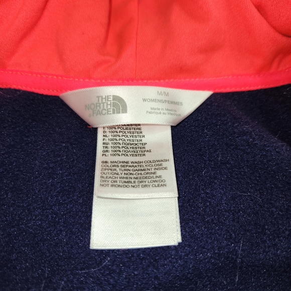 The North Face 1/2 Dome Colorblock Full Zip Hoodie Blue Grey Pink/Coral  Women M - Picture 3 of 10